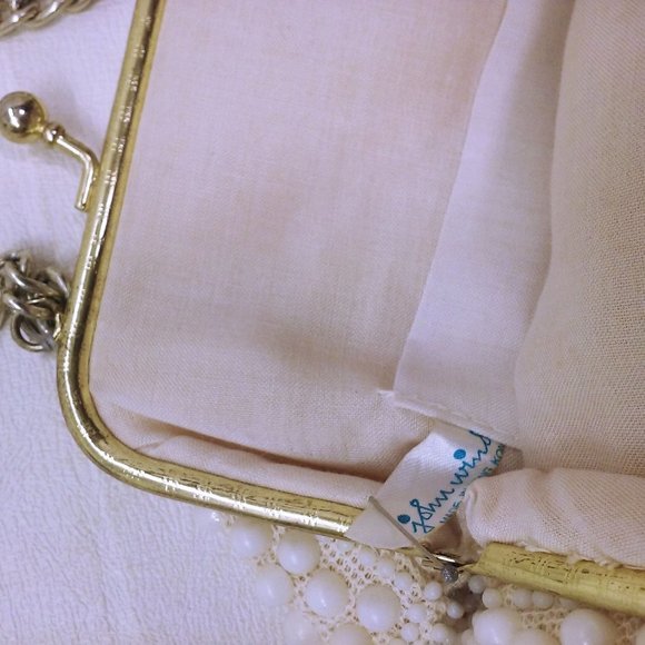 Vintage 60s-70s John Wind Hong Kong Beaded Evening Handbag 9x7 Hinged KissLock - Picture 12 of 14